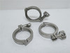MFG- 13MHHM250; Lot-3 Single Pin Pipe Clamps; 2-1/2"; SS; Mixed MFG