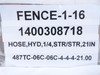 Formax 487TC-06C-06C-4-4-4-21.00; Hose Assy; 21" Long 3/16 JIC