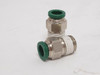 Parker W68PLP-5-4; Lot-2 Brass Connectors; 5/16" PTC x 1/4NPT
