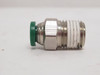 Parker W68PLP-4-4; Lot-2 Brass Connectors; 1/4" PTC x 1/4 NPT