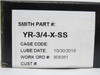 Smith YR-3/4-X-SS; Yoke Roller 1/4"ID x 3/4"OD x 1/2" Width