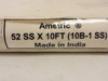 Ametric 52SSX10FT; Roller Chain # 10B-1 SS; 15.87mm Pitch 10' L