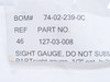 BOM 143-02-003; Breather Cap 1/4NPT; W/Sight Glass; 1/2NPT
