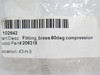 Videojet 206318; Lot-2 Elbow Fittings 90Deg; 1/8 Tube; 1/8NPT