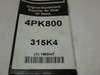 Bando 315K4; Serpentine Belt; 4PK800