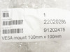 Vesa 22020286; Industrial Weighing Terminal Mounting Bracket