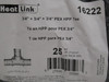 Heat Link EX16222; Bag-25 PEX HPP Tees; 3/4" x 3/4" x 3/4"