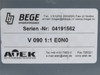 Bege V 090 1:1 E0NO; Bevel Gear Drive; RA; 1:1 Ratio