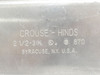 Crouse-Hinds 870; Steel Blank Conduit Body Cover; Form-7