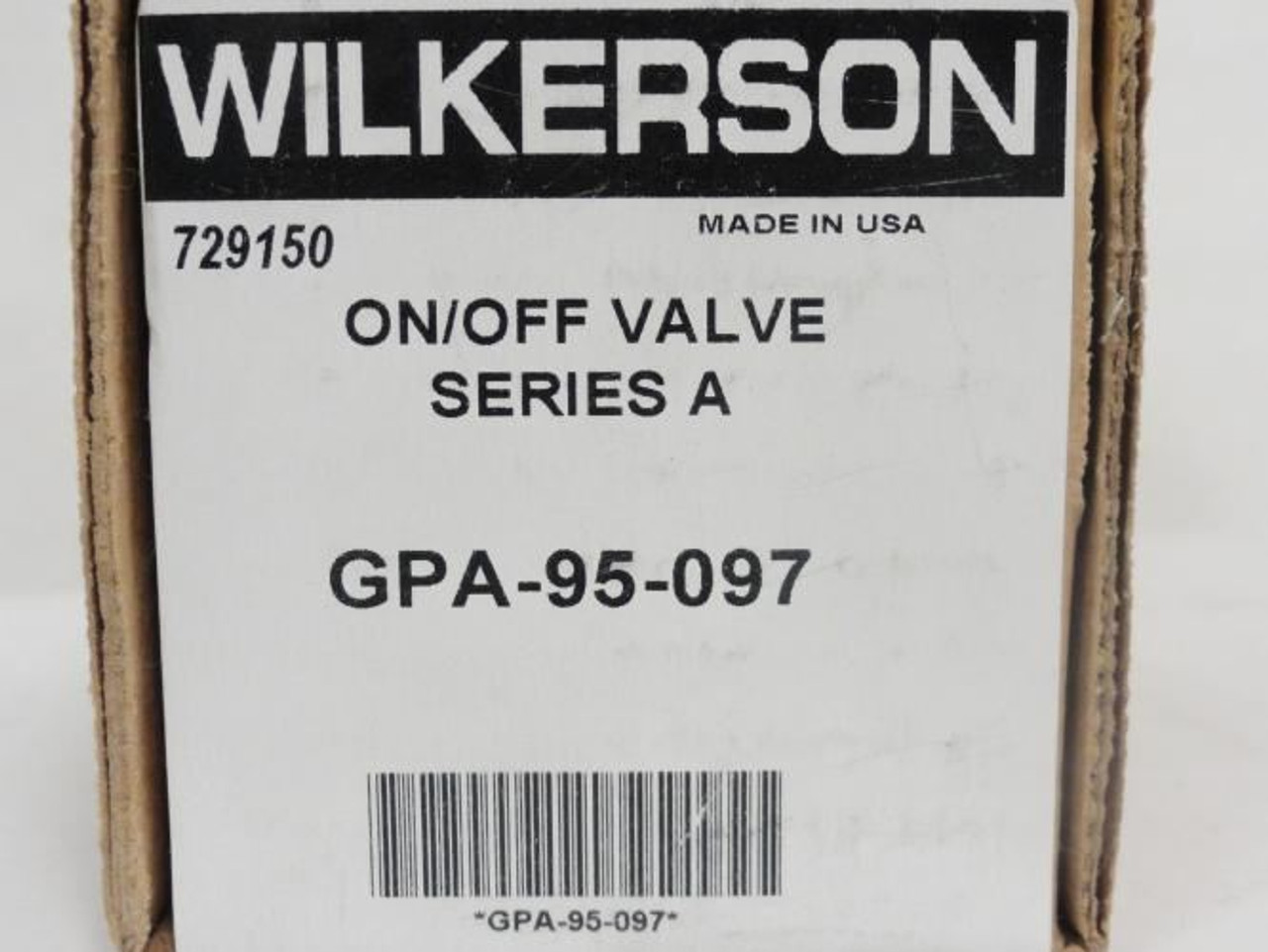Wilkerson GPA-95-097; On/Off Valve; 3/8" NPT