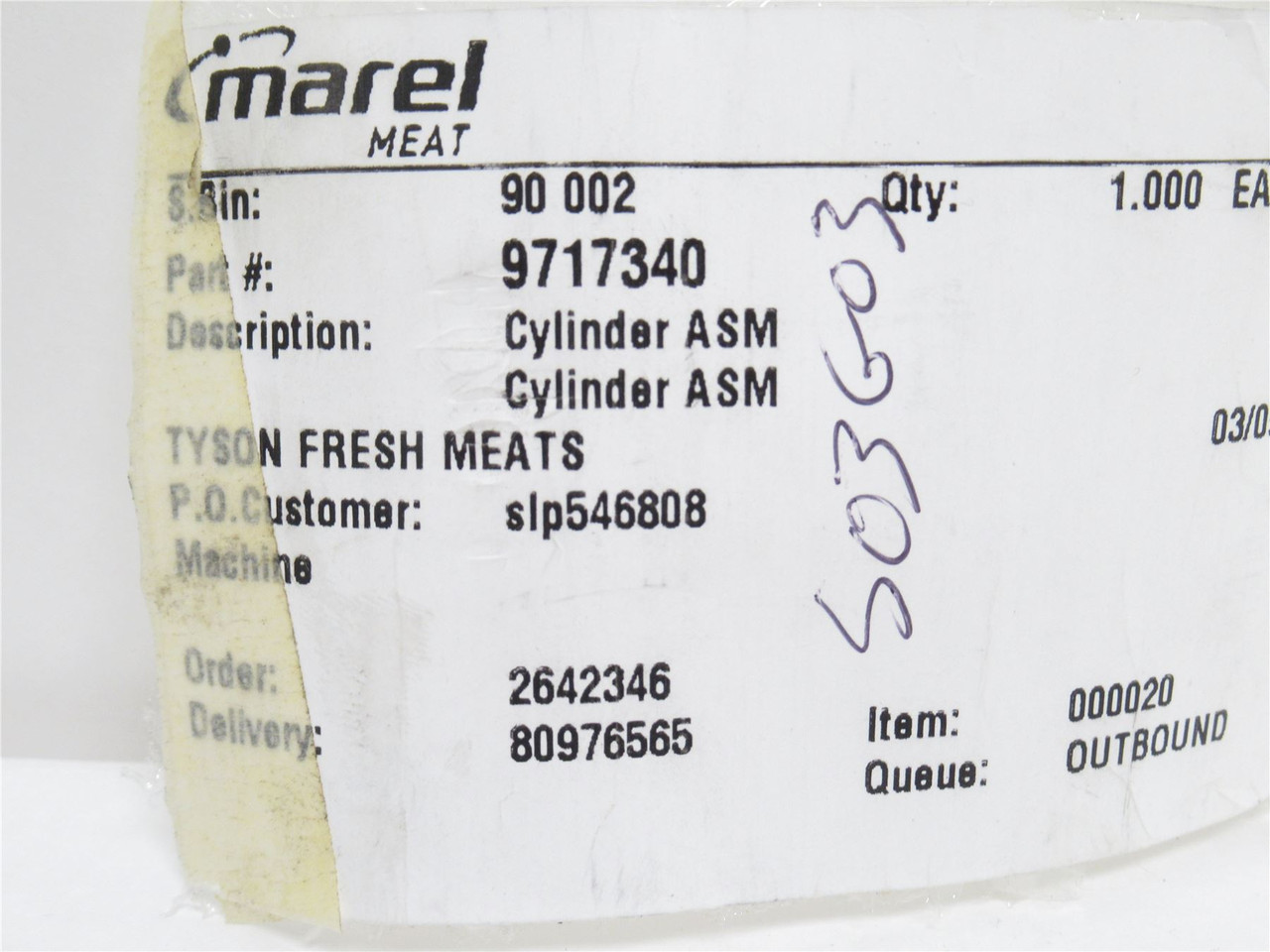 Marel 9717340; Air Cylinder; ASM; 1-3/4" Cylinder OD