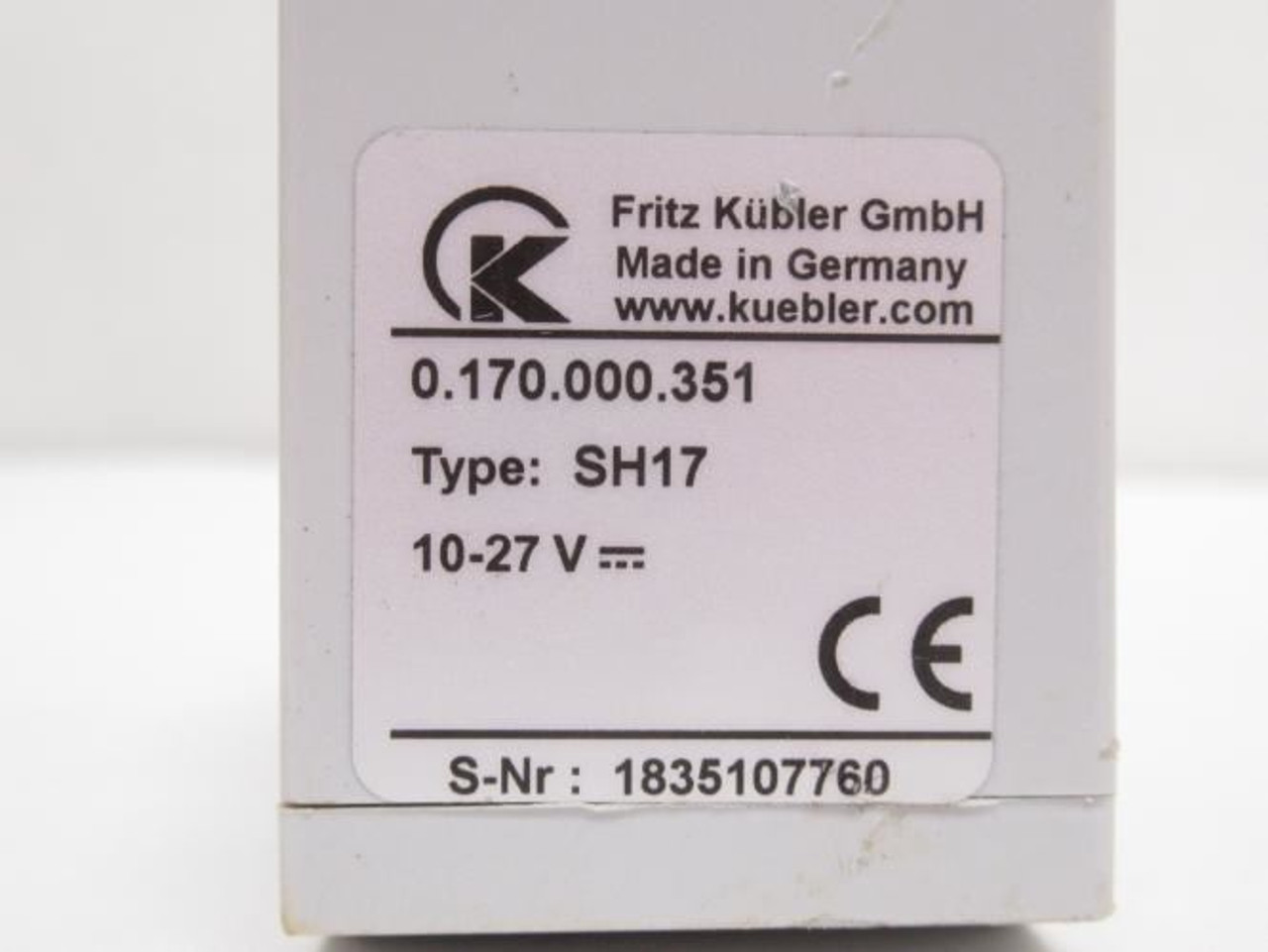 Kubler 0.170.000.351; Electro-Mechanical Counter SH17; 10-27VDC