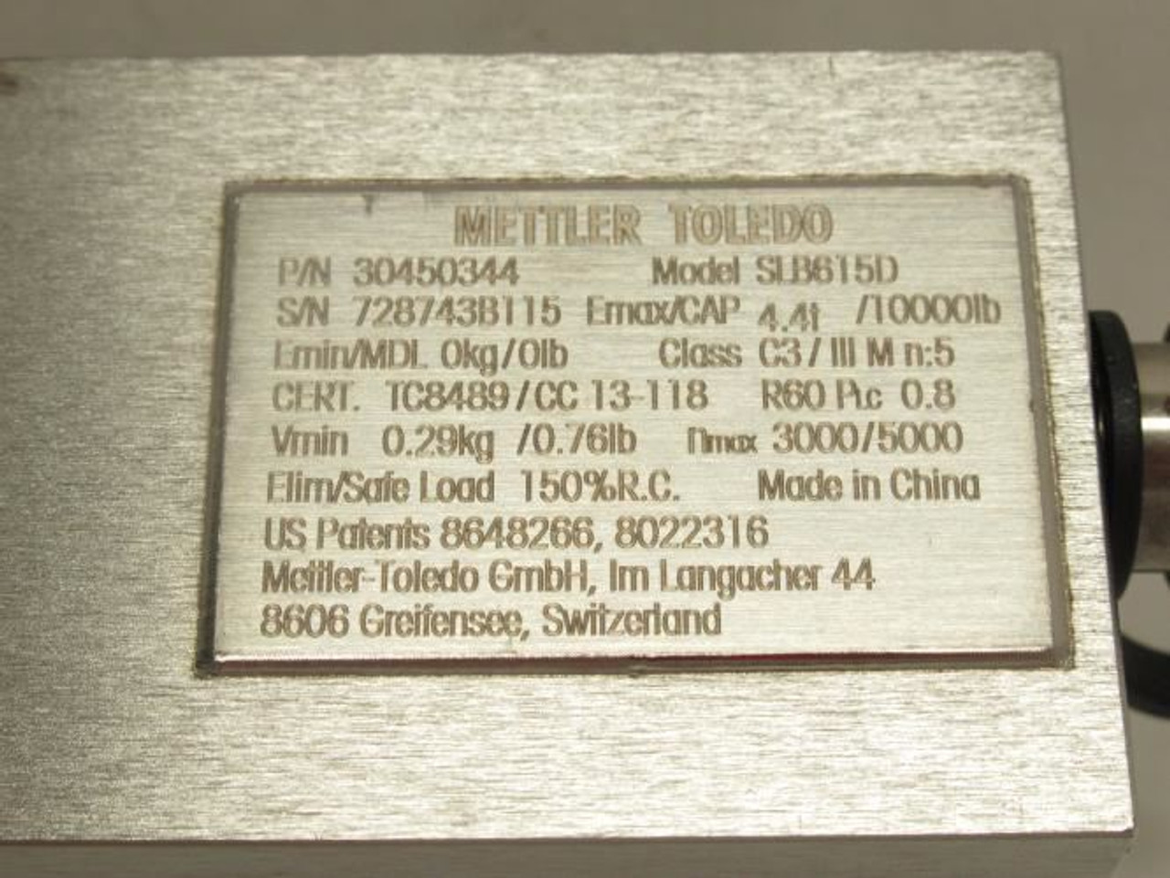 Mettler-Toledo SLB615D; Load Cell; Nmax 3000/5000