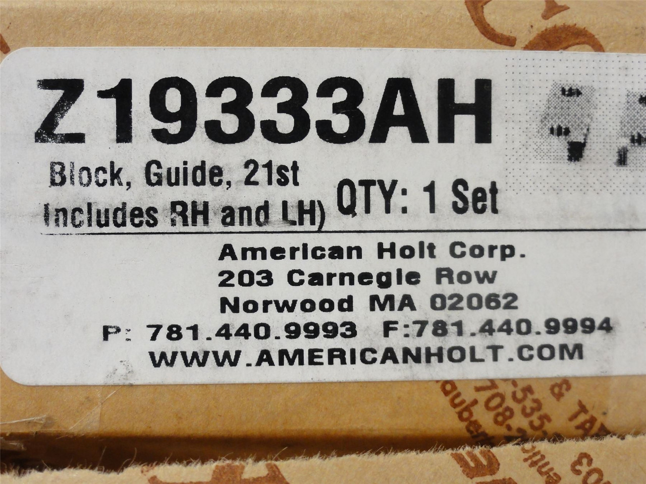 American Holt Corp. Z19333AH; Block Guide(Includes RH and LH)