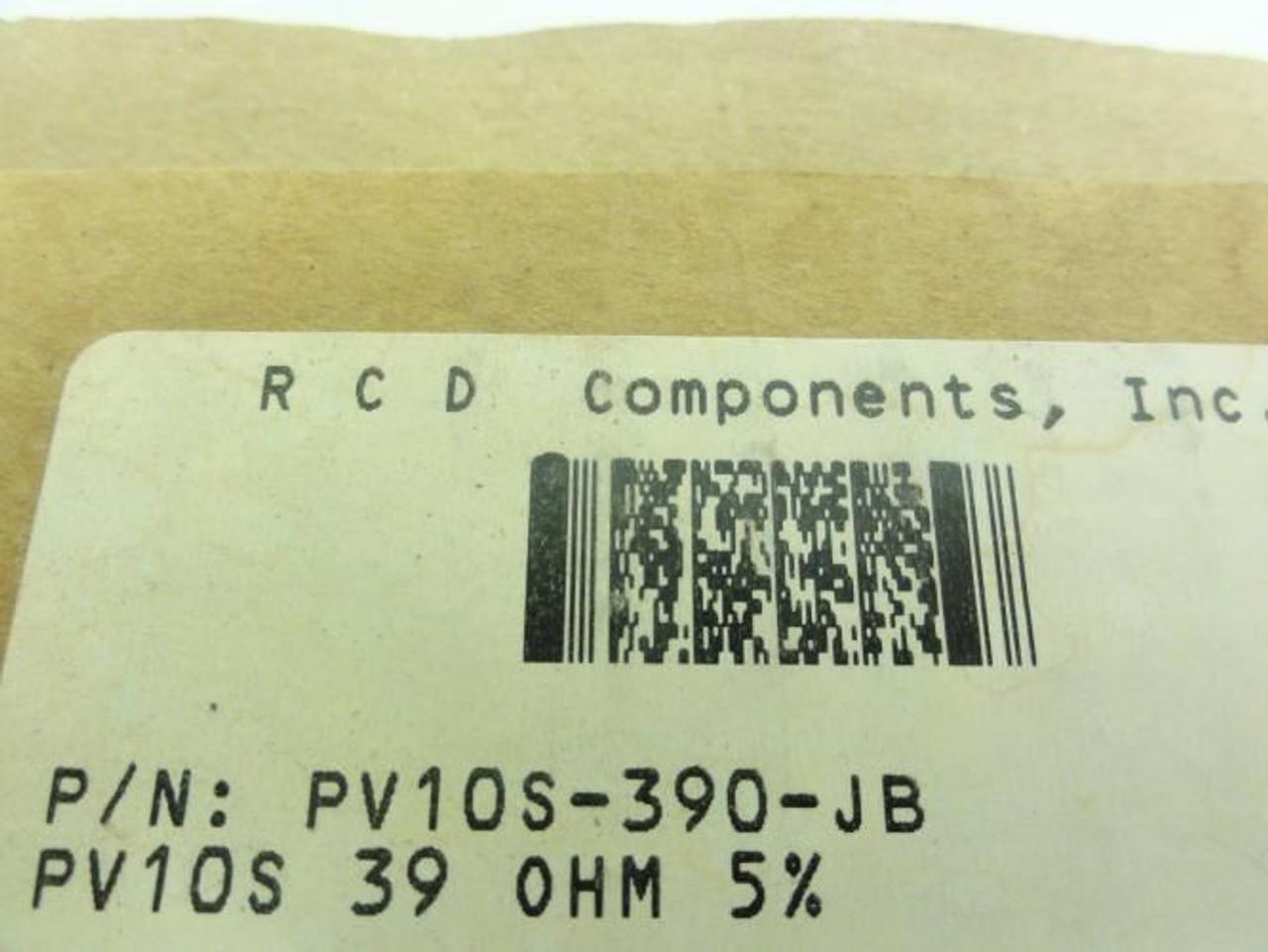 RCD PV10S-390-JB; Lot-100 Resistors 39 OHM 5%