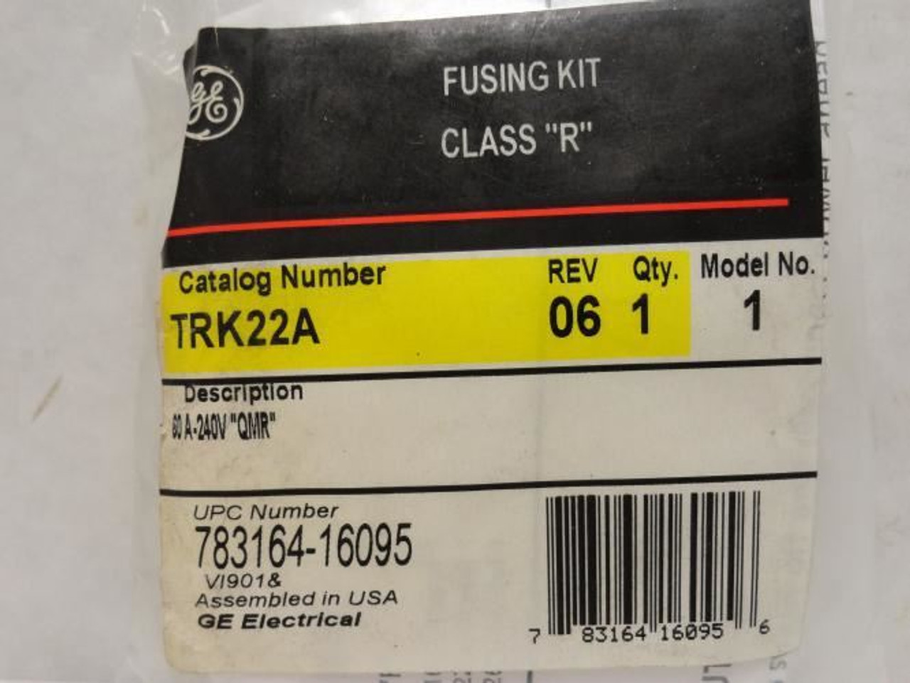 GE TRK22A; Class R Fuse Conversion Kit; 60A; 240VAC