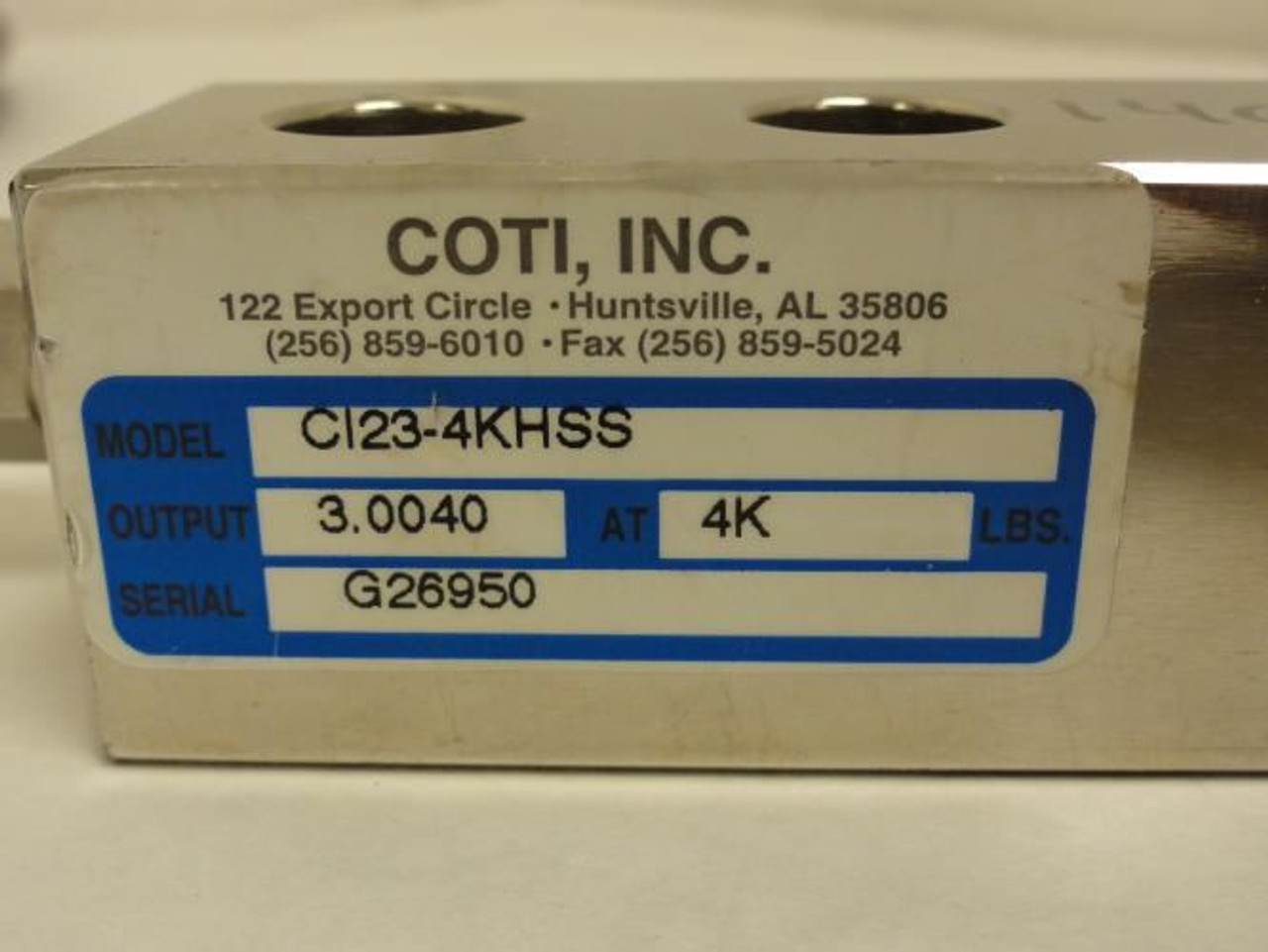 Coti Cl23-4KHSS; Single Ended Beam Load Cell; SS; 4K Capacity