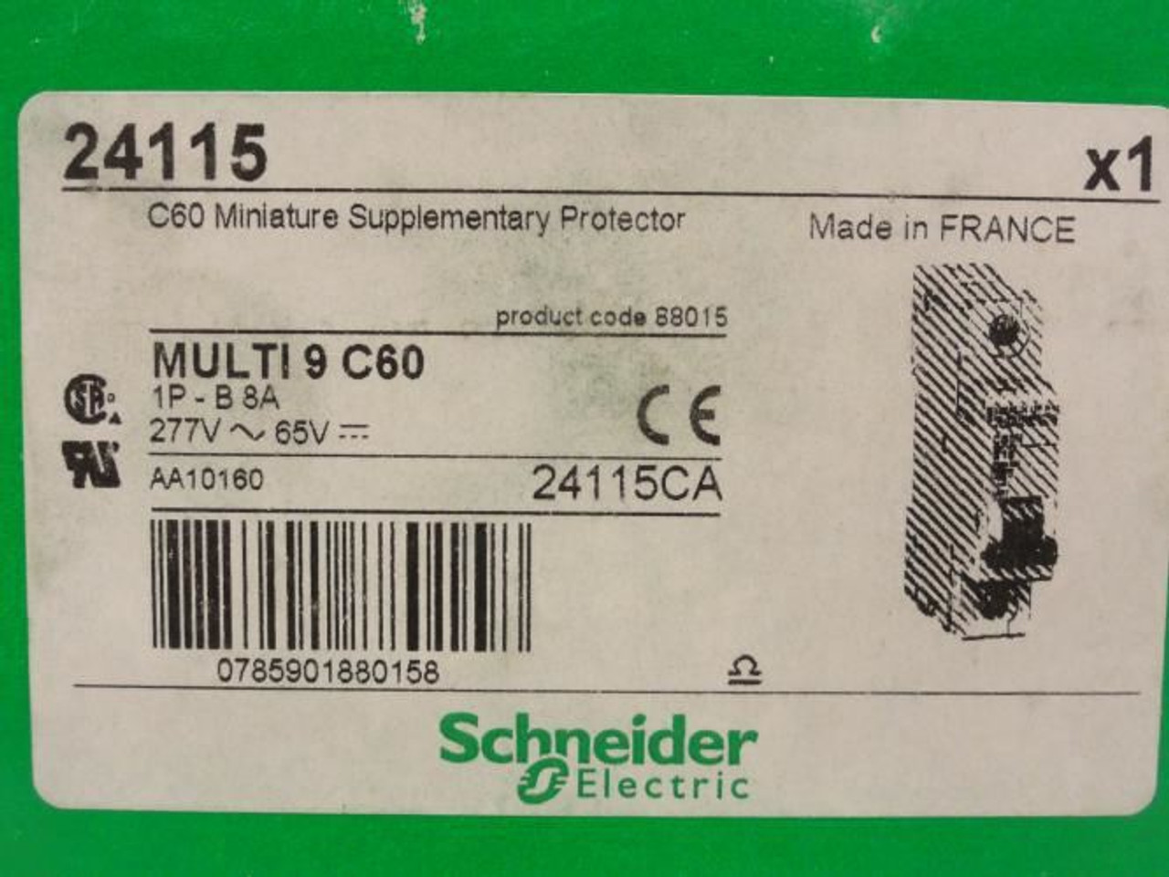 Schneider MG24115; Supplementary Protector; IEC;8A; 277 VAC