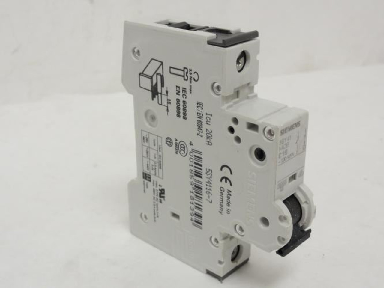 Siemens 5SY4116-7; Supplementary Protector; 16A; 1P; 277 VAC