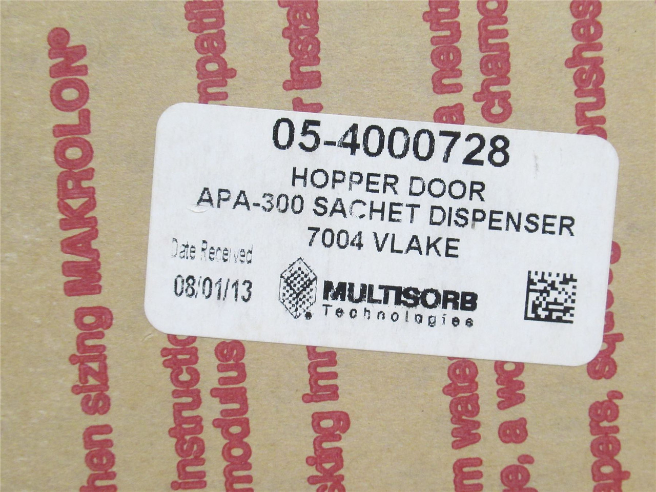 Multisorb Tech 05-4000728; Sachet Dispenser Hopper Door