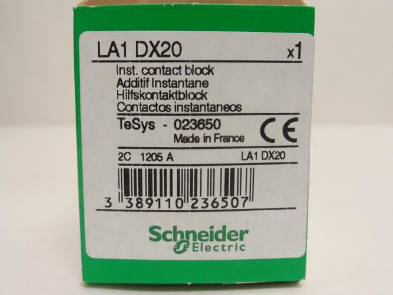 Schneider LA1DX20; Auxiliary Contact Block; 10A; 600VAC 2-NO
