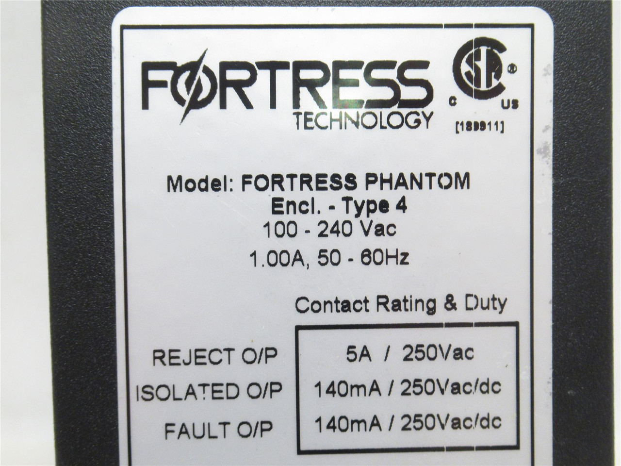 Fortress Technology PHANTOM; Power Supply; 100-240VAC In