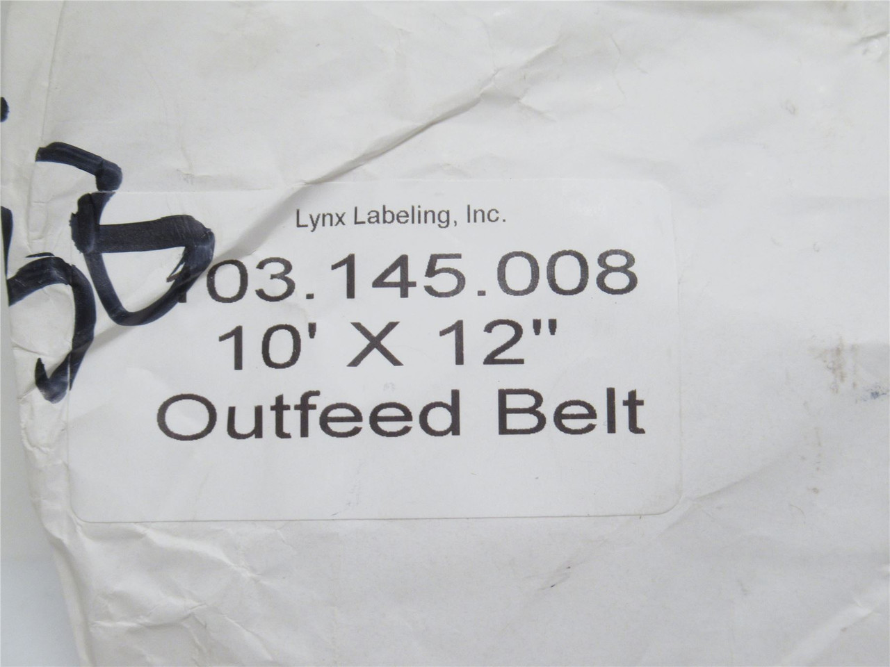 Lynx Labeling 103.145.008; Outfeed Belt; 12" Wide x 10' Long