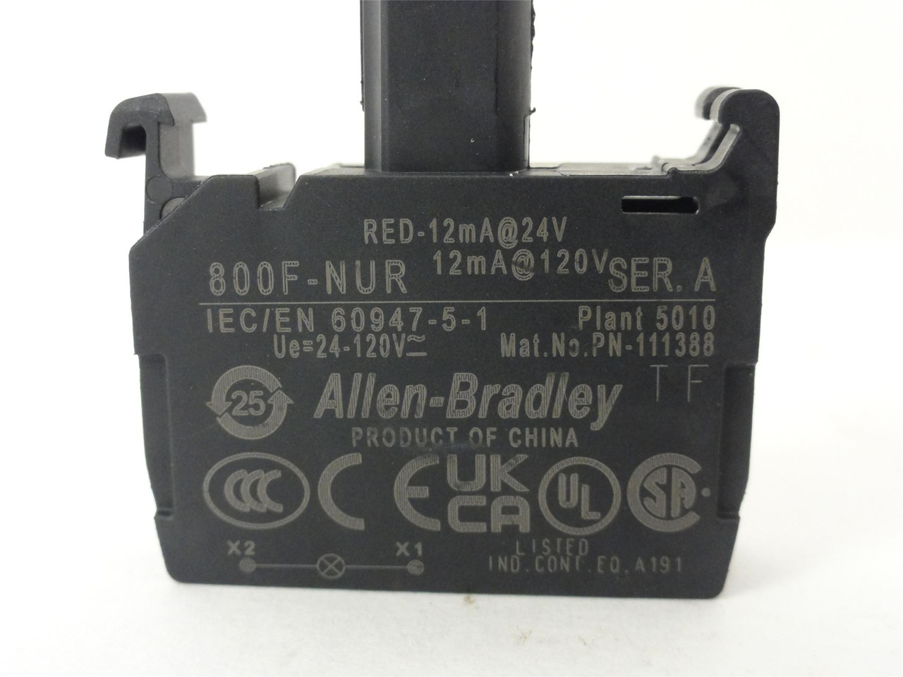 Allen-Bradley 800F-NUR; LED Module; 24-120V; 12mA