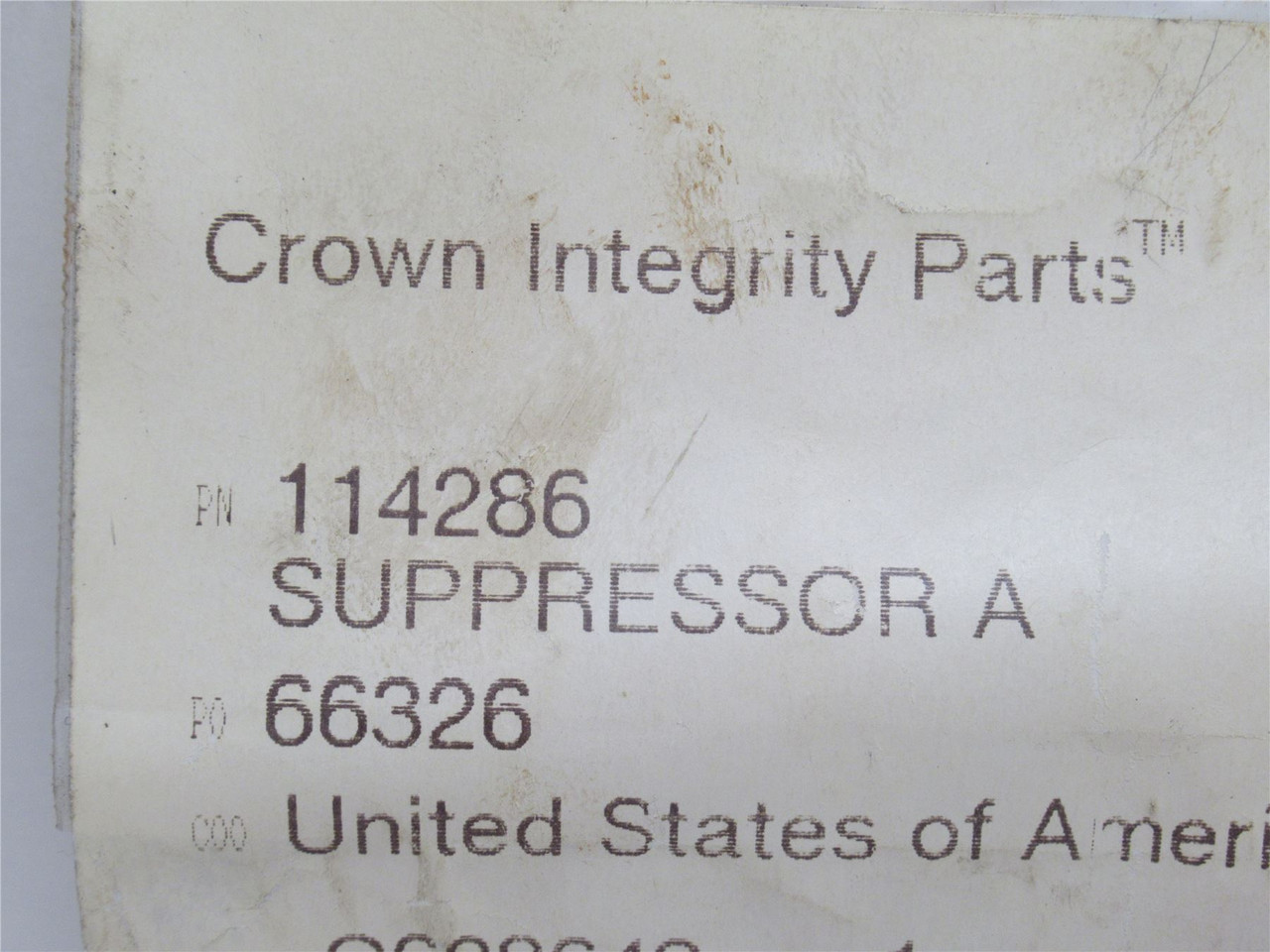 Crown 114286; Suppressor; Forklift