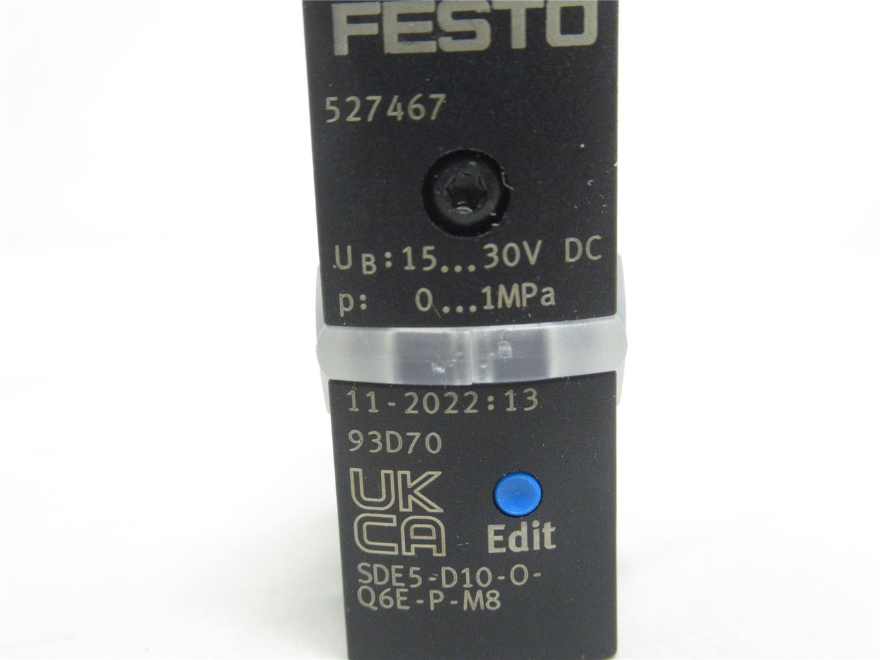 Festo SDE5-D10-O-Q6E-P-M8; Pressure Sensor 527467; 15-30VDC