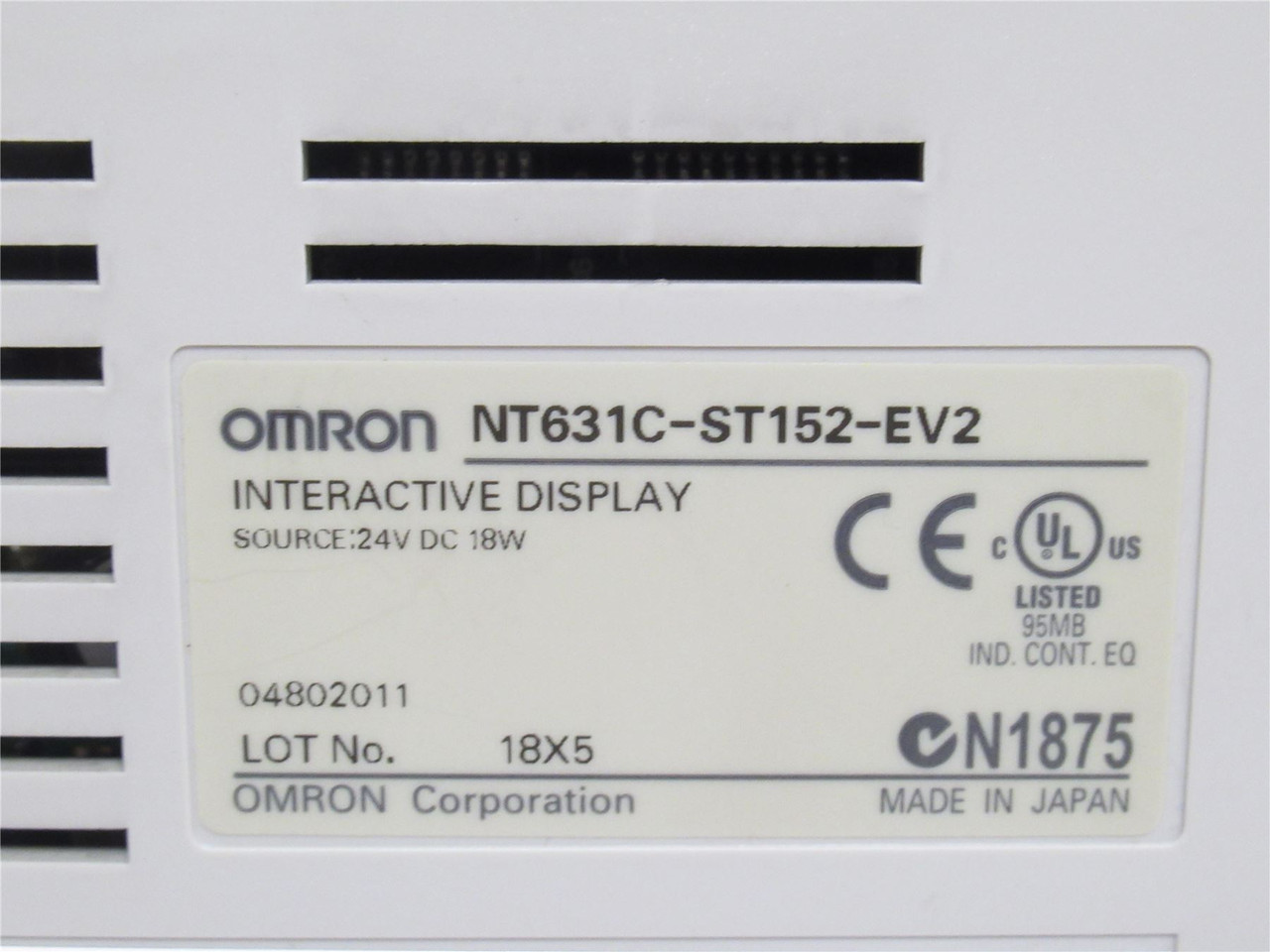 Omron NT631C-ST152-EV2; Operator Interface Touch Panel 24VDC; 10.4"