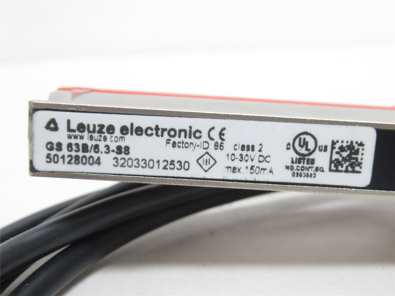 Leuze GS 63B/6.3-S8; Forked Optical Sensor; 10-30VDC; W/Cable