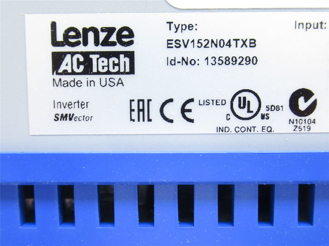 Lenze ESV152N04TXB; Frequency Inverter 2HP 480VAC@4.7/4.1A In