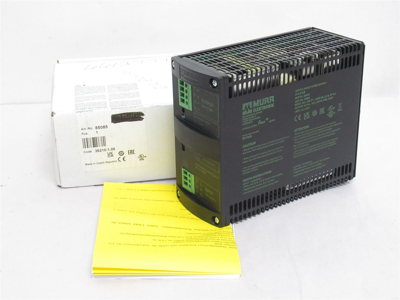 Murr 85085; Power Supply 200-240VAC In; 24VDC Out