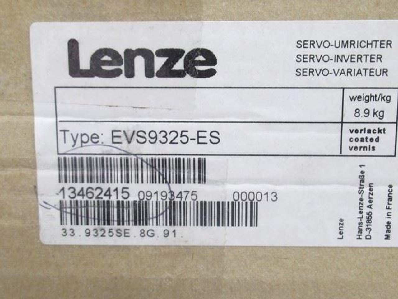 Lenze EVS9325-ES; Servo Inverter 400/480VAC; 5.5kV; 13462415