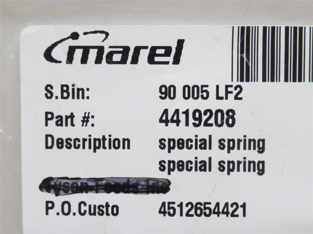 Marel 4419208; Lot-10; Special Springs; SS; 13mmOD x 10mmID