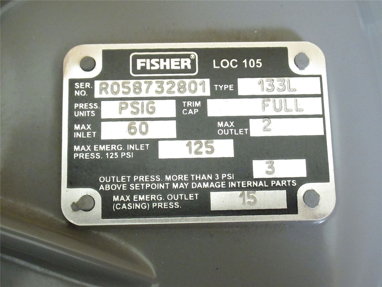 Fisher 265133L6; Gas Pressure Regulator; 2NPT; 75-2 PSIG