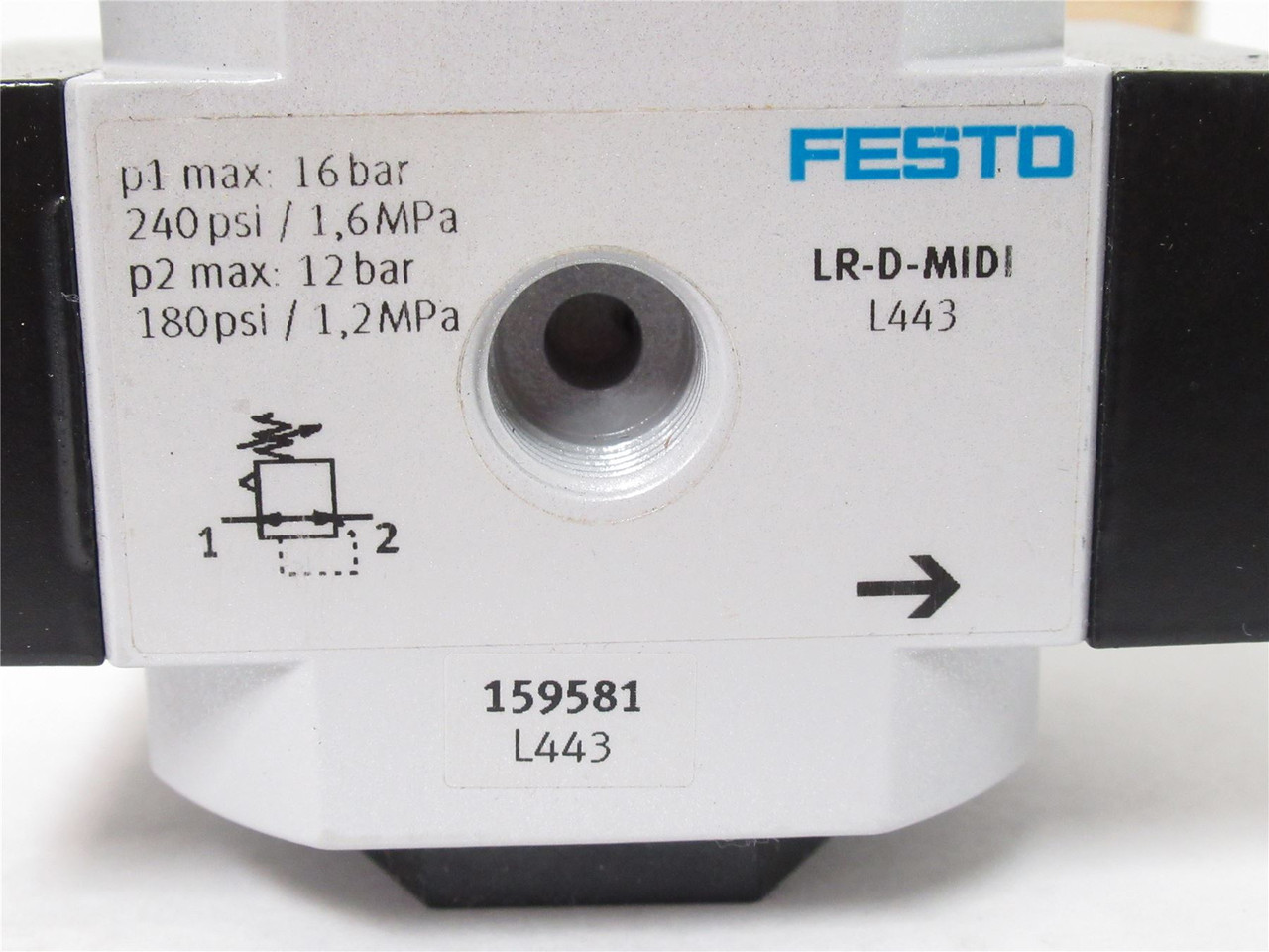 Festo LR-1/2-D-MIDI; Pressure Regulator;12-16 bar;180-240PSI