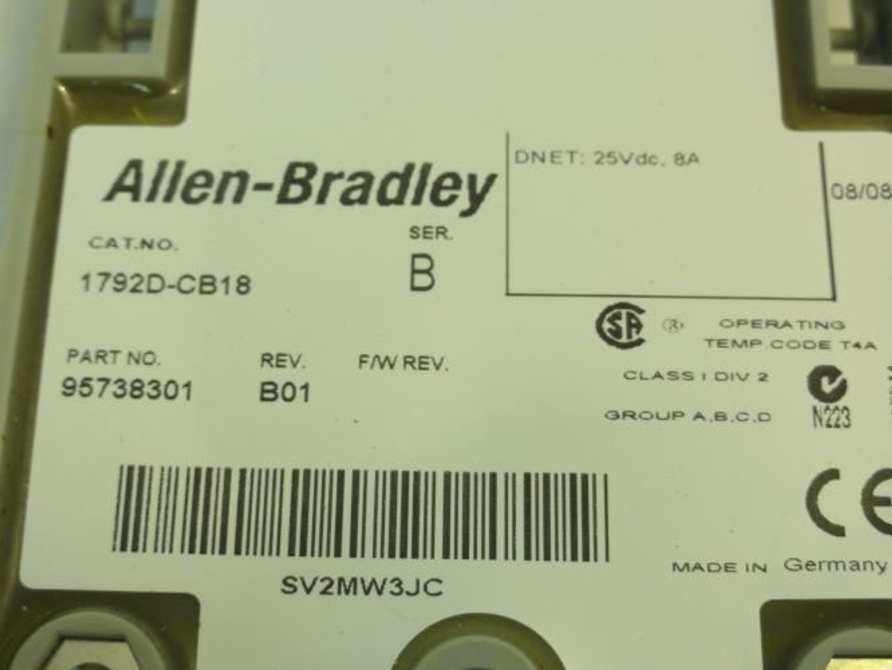 Allen-Bradley 1792D-CB18; ArmorBlock MaXum I/O Module; Series B