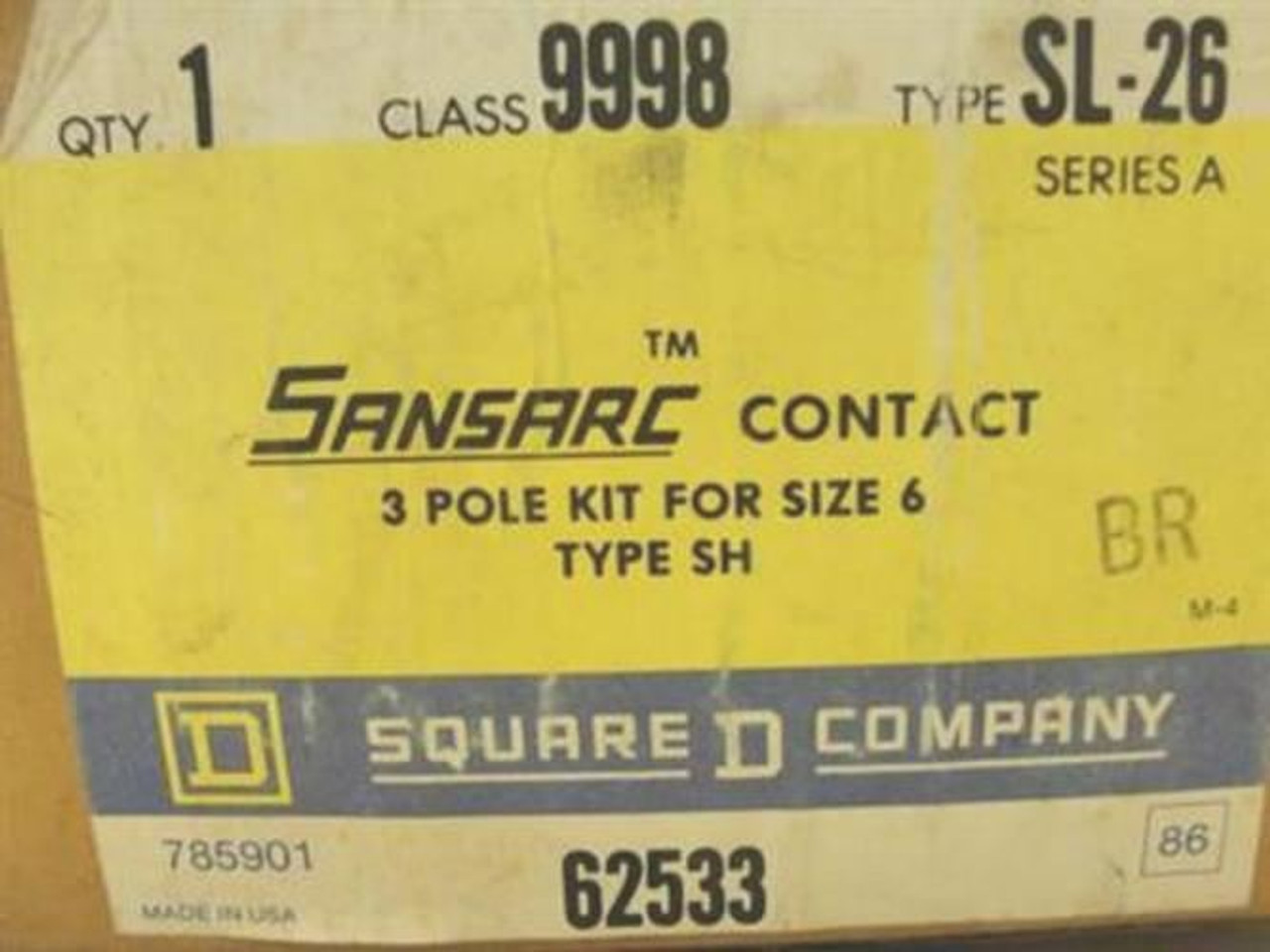 Square D SL-26; Contact Kit; NEMA Size 6; 3-Pole