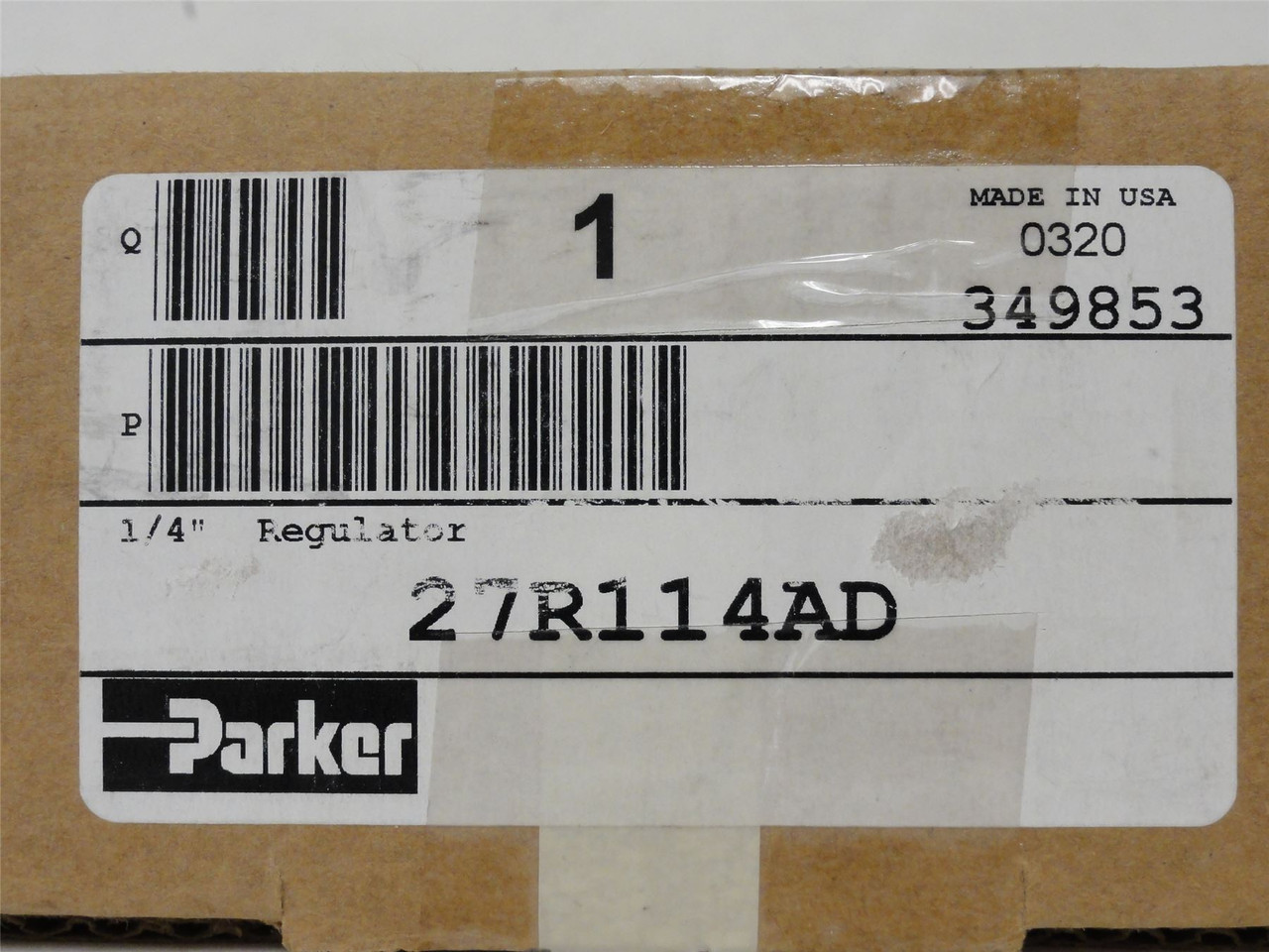 Parker 27R114AD; Regulator; 1/4" NPT; 0-60Psi