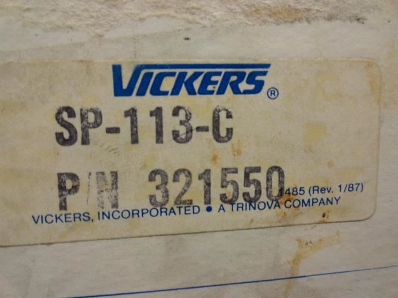Vickers  SP-113-C; Filter Kit; 321550 (Broken Gasket)