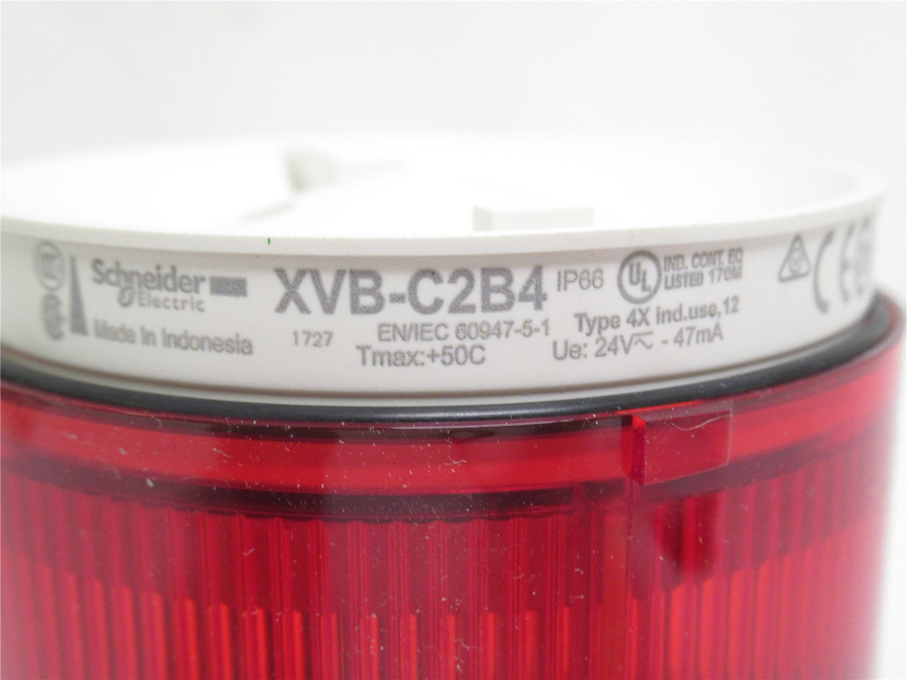 Schneider XVB-C2B4; Red LED Beacon 24VAC/DC 70mm Base; Steady