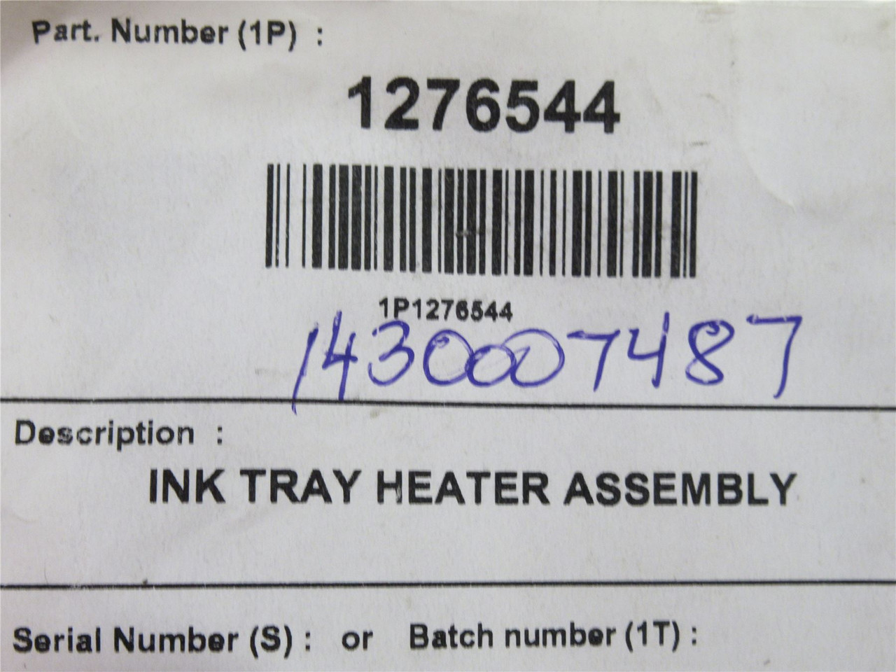 Markem-imaje 1276544; Ink Tray Heater Assembly