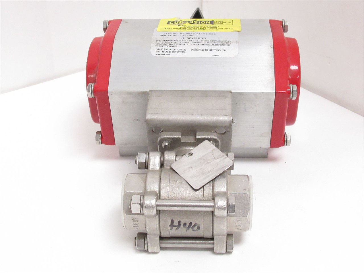 Flow Tek 7000-16-316; Actuated Ball Valve; SS-316; 1NPT