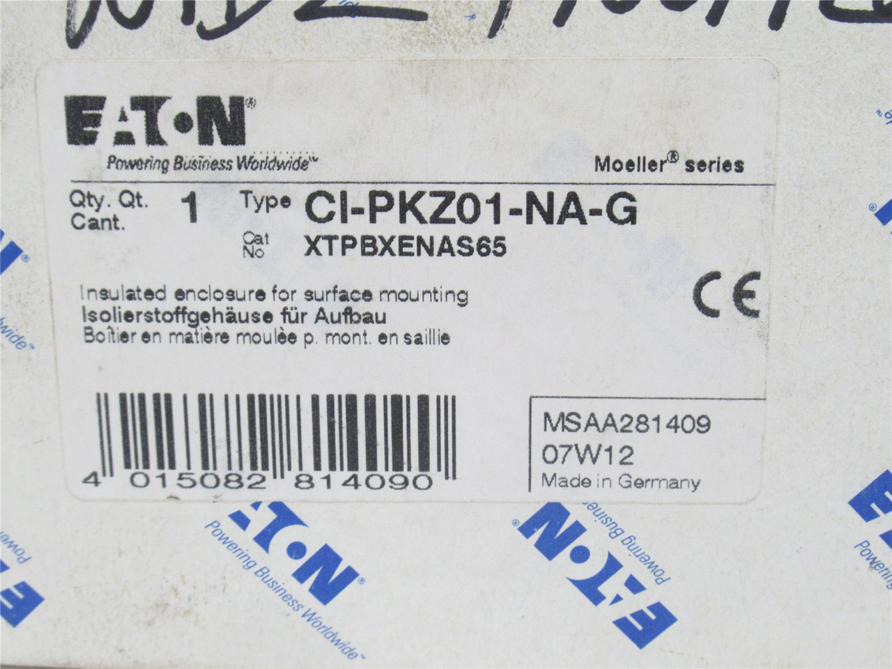 Eaton CI-PKZ01-NA-G; Insulated Enclosure; NEMA: 4X