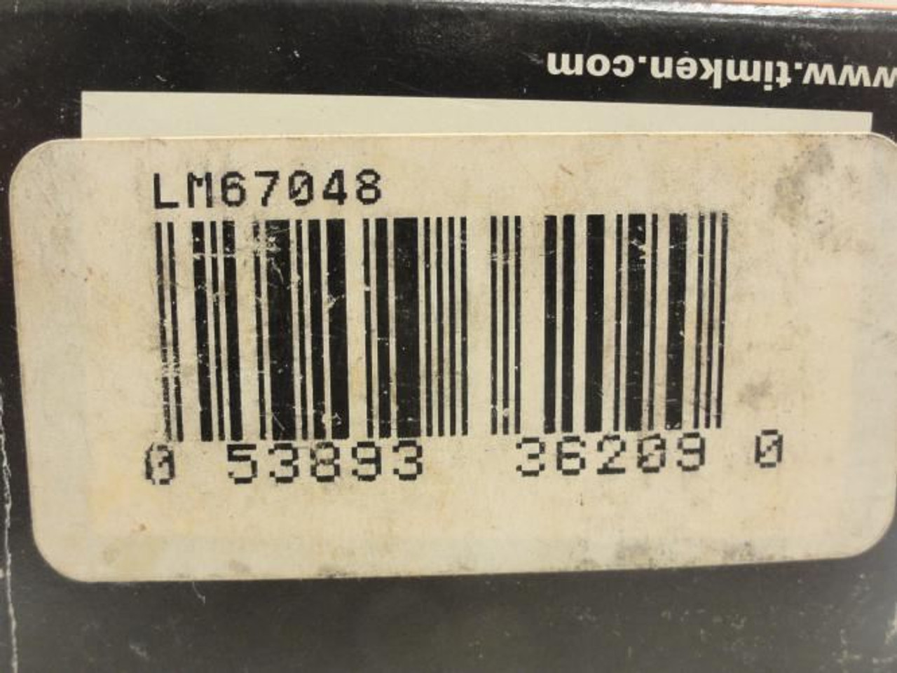 Timken LM67048; Tapered Roller Bearing Cone; 1-1/4"ID