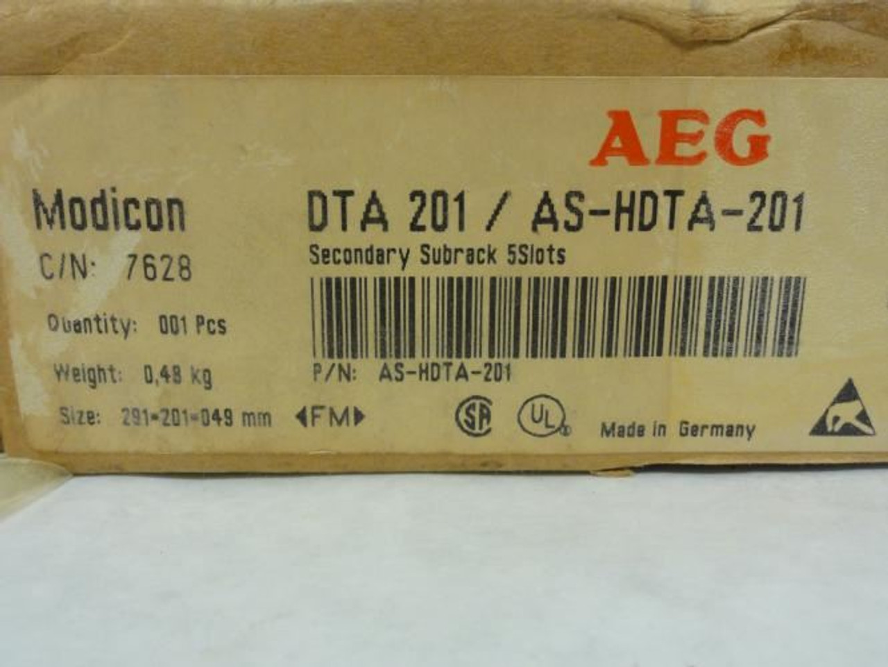 AEG DTA-201; Modicon Secondary Subrack 5-Slot Backplane
