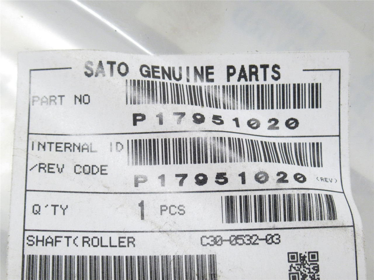 Sato P17951020; Roller Shaft; RW/RD; SS; 5/16"OD; 6-7/8" Long