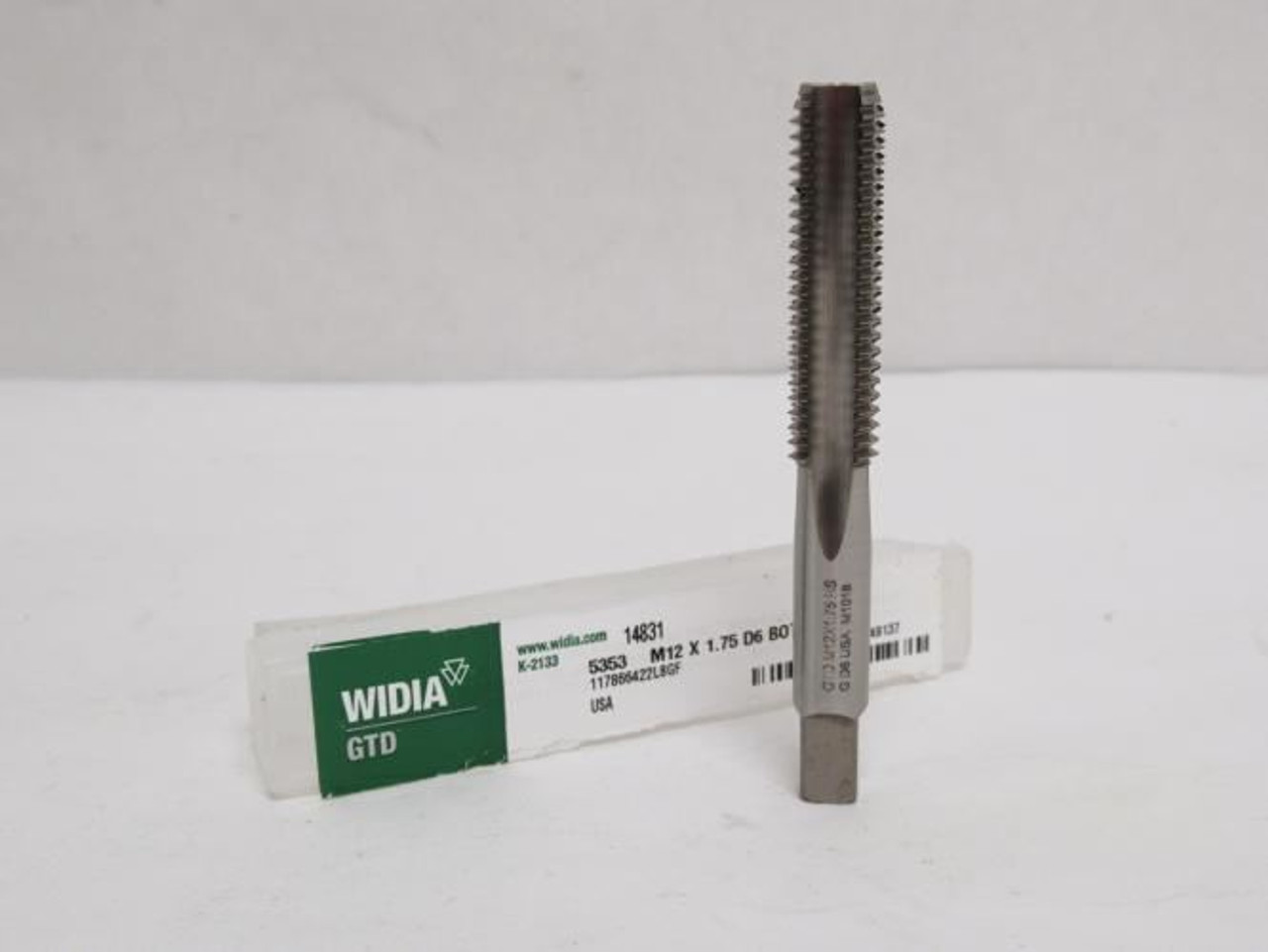 Widia 14831, Straight Flute Tap, M12x1.75 Threads, Bottoming